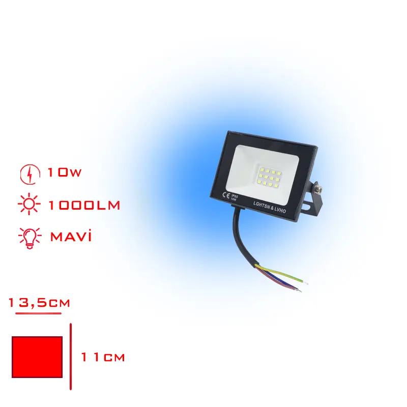 PROJEKTOR LED SLIM 10W MAVI ISIK LV-3144 / B