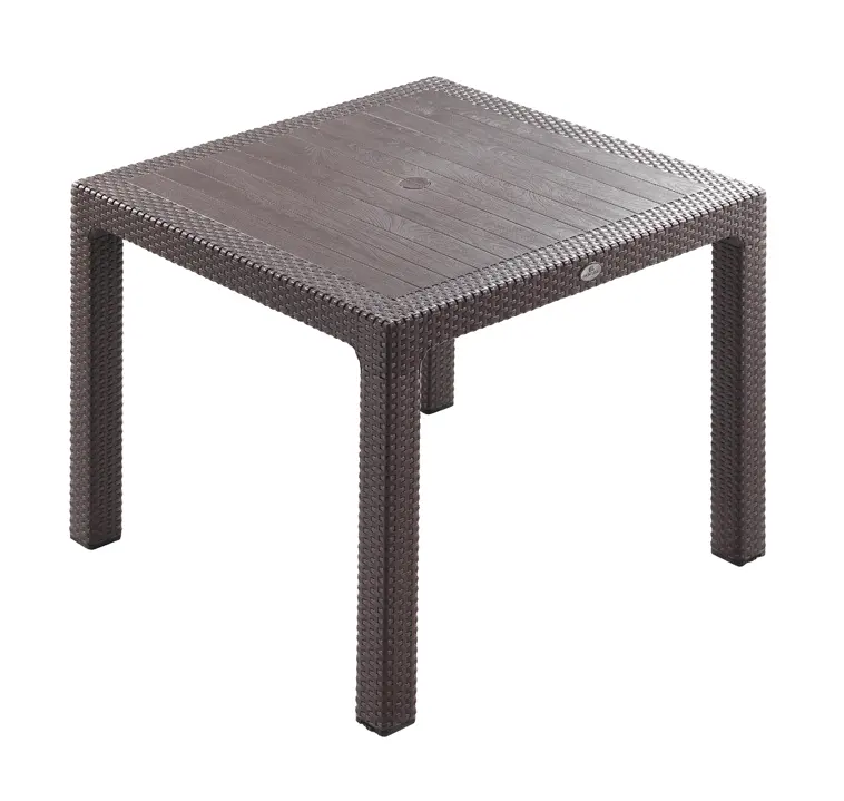 NOVUSSI MASA CLASSI RATTAN 90*90 CAMSIZ KAHVERENGI R001-004
