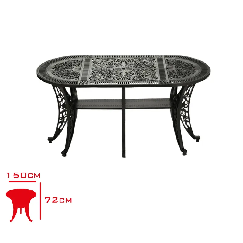 IVF ISTANBUL MASA OVAL 75*150 CM SIYAH