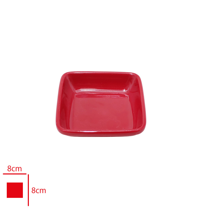 AKEL KARE SERVIS TABAGI 8 CM KIRMIZI AKL508K