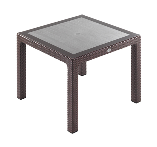 NOVUSSI MASA CLASSI RATTAN 90*90 CAMLI KAHVERENGI R003-004