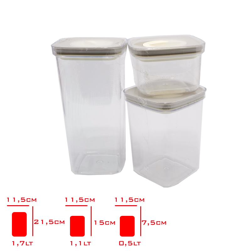 ORGANIZERS SAKLAMA KABI PROO SIZDIRMAZ 3 LU (0,50 LT-1,10 LT-1,70 LT) ORG-103