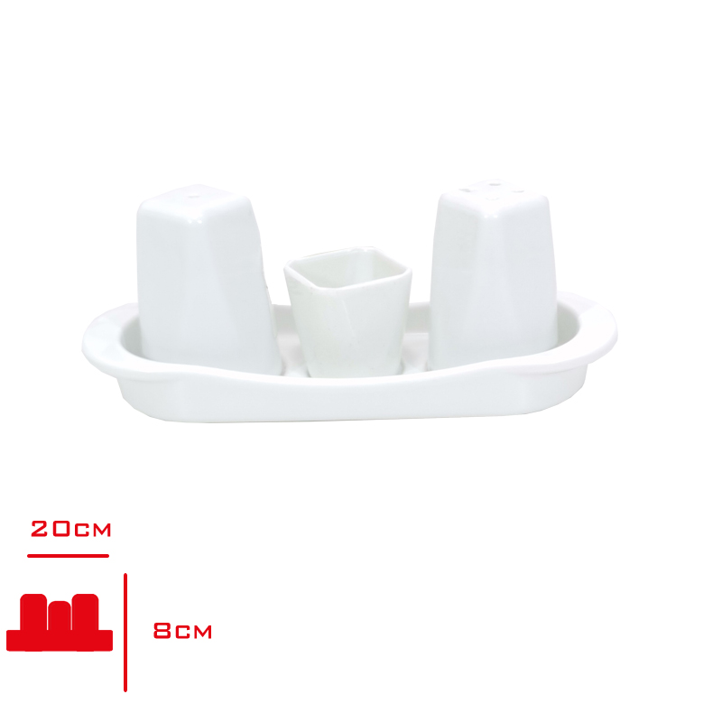 TRIA PORELIN TUZLUK&BIBERLIK SETI KARE BEYAZ TR365