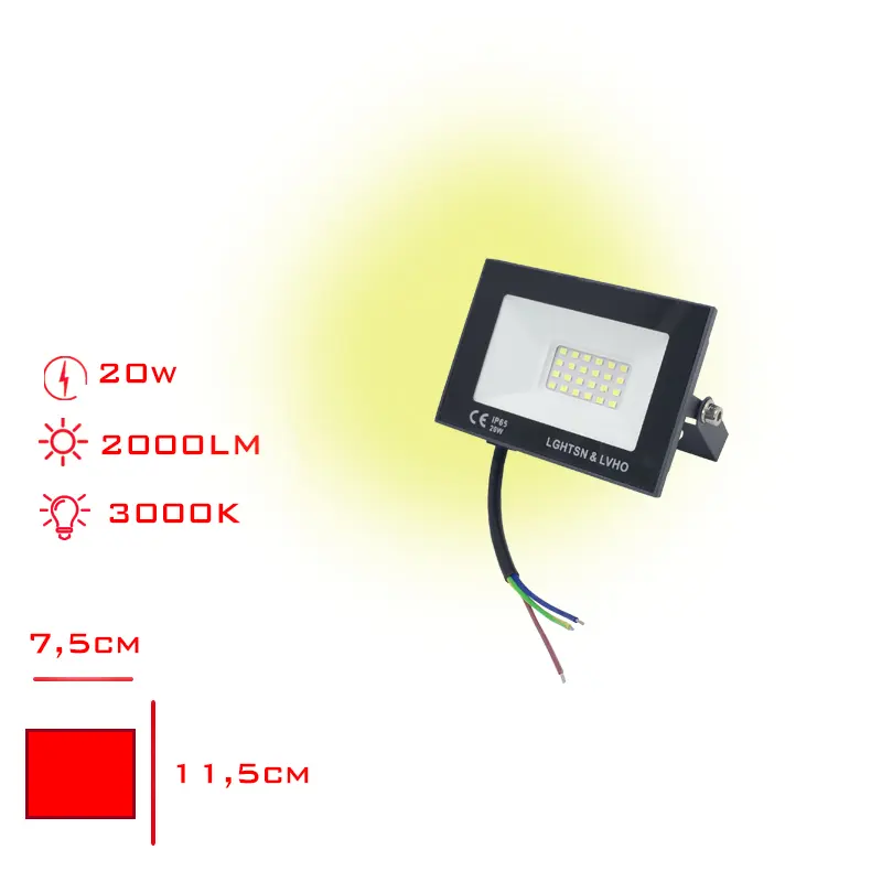 PROJEKTOR LED SLIM 20W SARI ISIK LV-3145 / 3