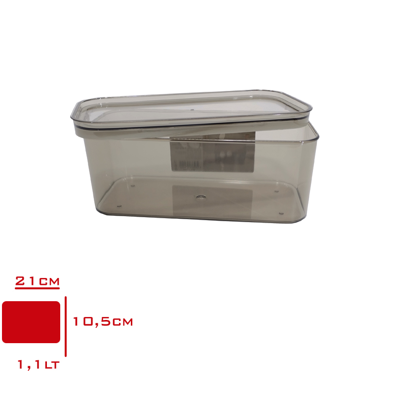 ORGANIZERS GIDA SAKLAMA KABI SPLAY DIKDORTGEN GRI 1,10 LT ORG-420-GR