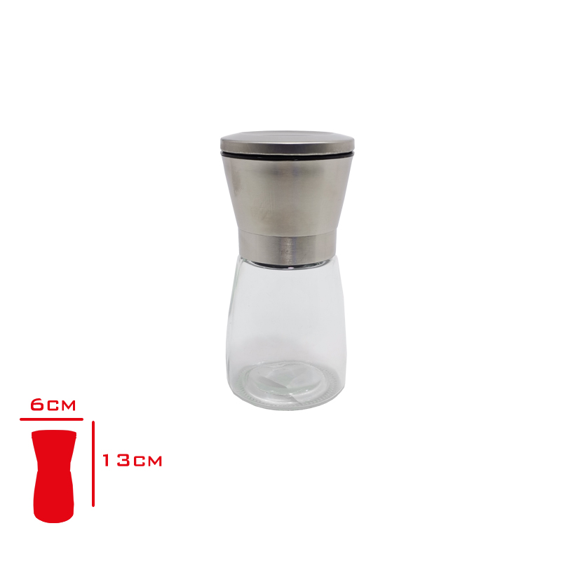 BIRADLI CAM TUZLUK KARABIBER DEGIRMENI CELIK KAPAK 13 CM BRD-235