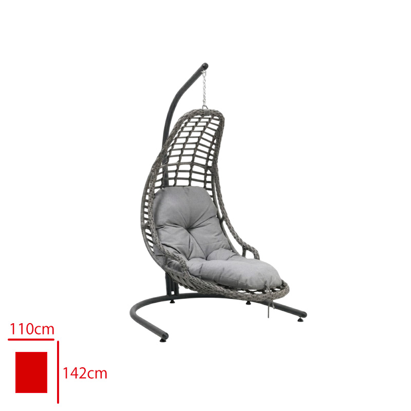 FORMET SALINCAK REST TEKLI UZUN RATTAN/ORGU FUME/MINDER GRI