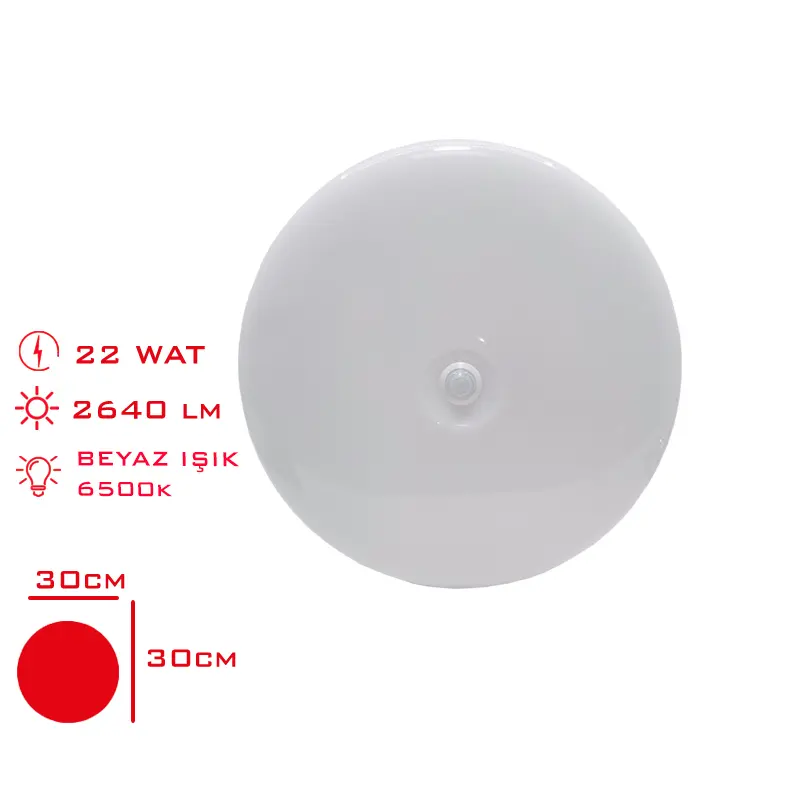 TAVAN ARMATURU LED 22W SENSORLU BEYAZ ISIK LV-3340