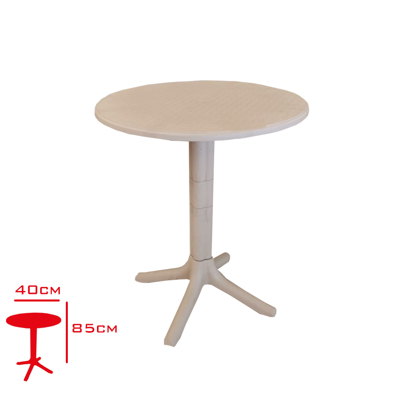 MASA BISTRO YUVARLAK 85*40 BEYAZ/KAHVE/COL BEJI