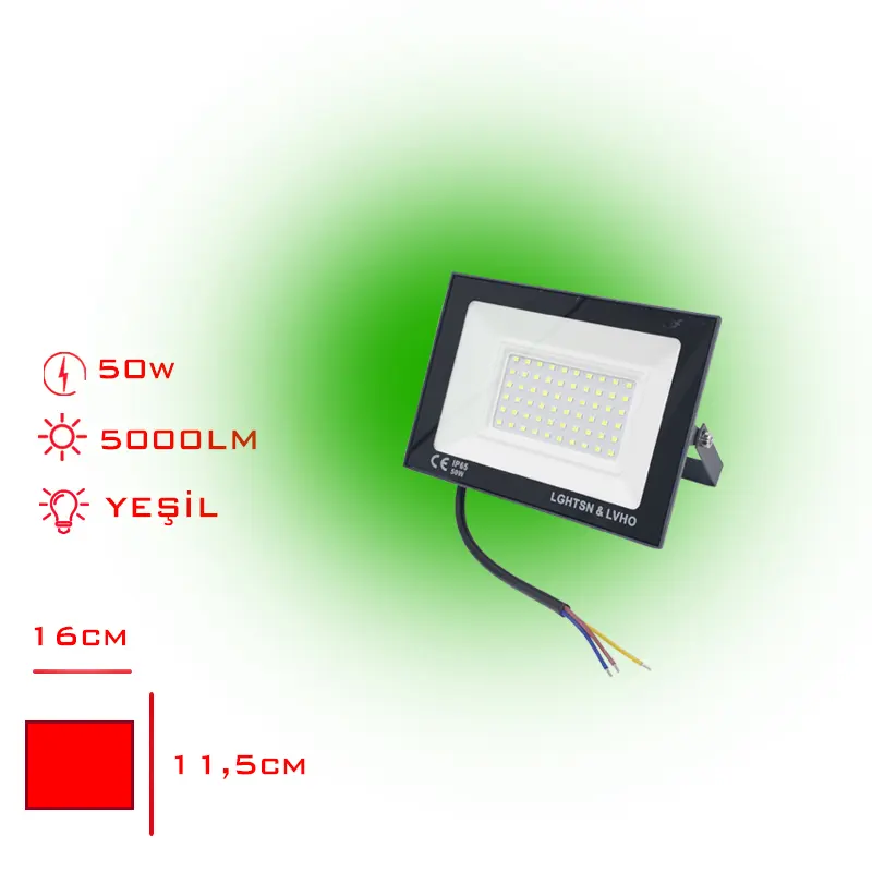 PROJEKTOR LED SLIM 50W YESIL ISIK LV-3147 / G