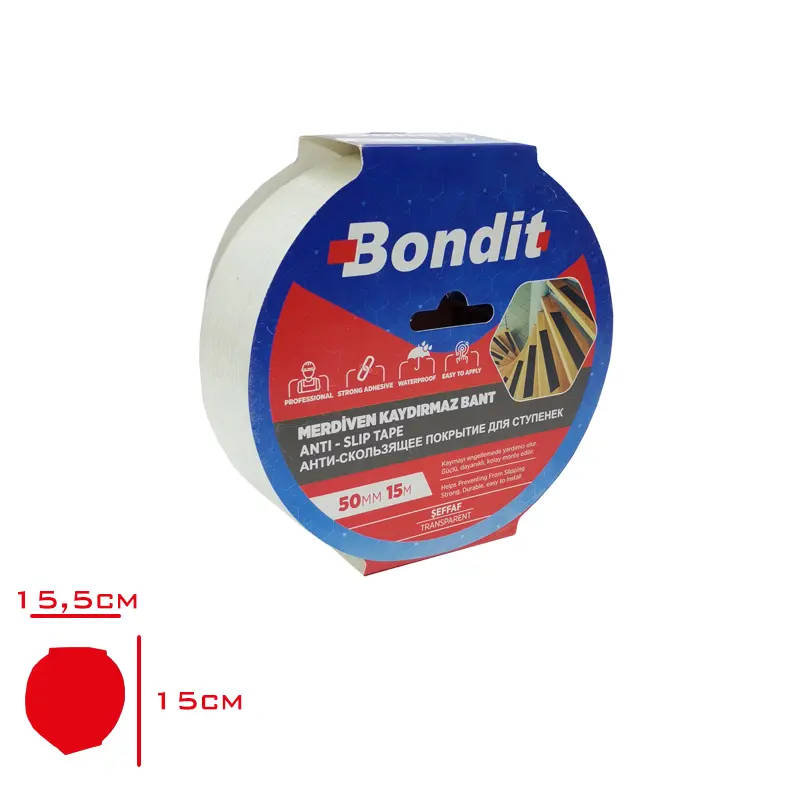BONDIT MERDIVEN KAYDIRMAZ BANT SEFFAF 50 MM*15 MT BNMK5015T