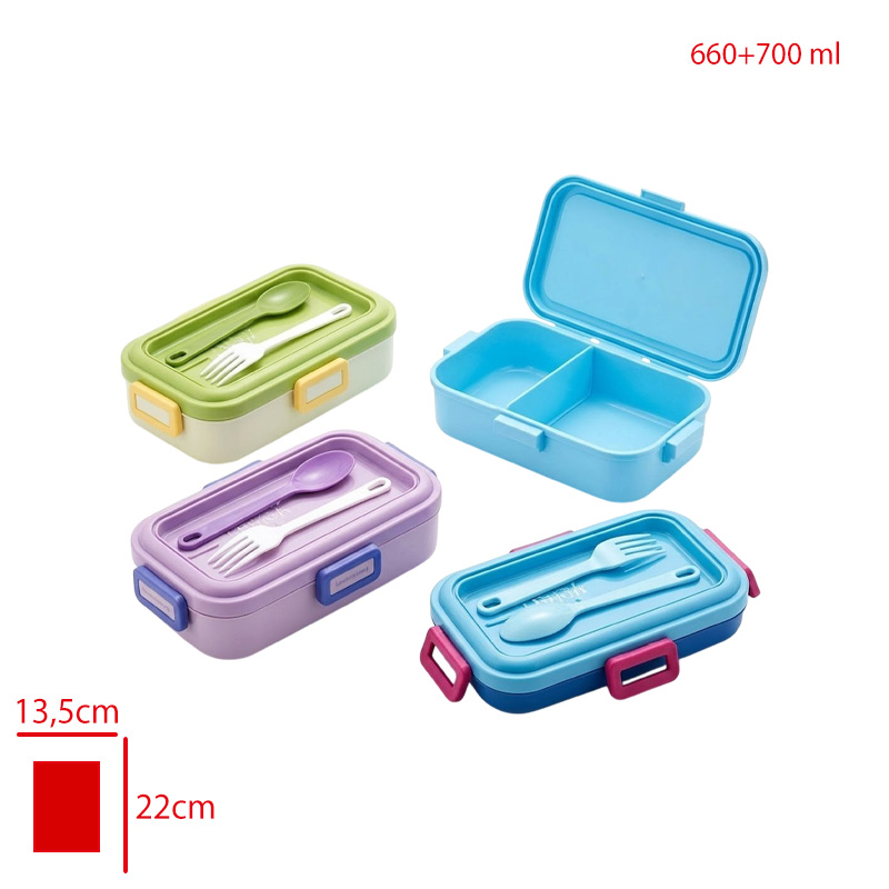 LUNCH BOX PLASTIK 2 BOLMELI 300+420 ML LV-10003