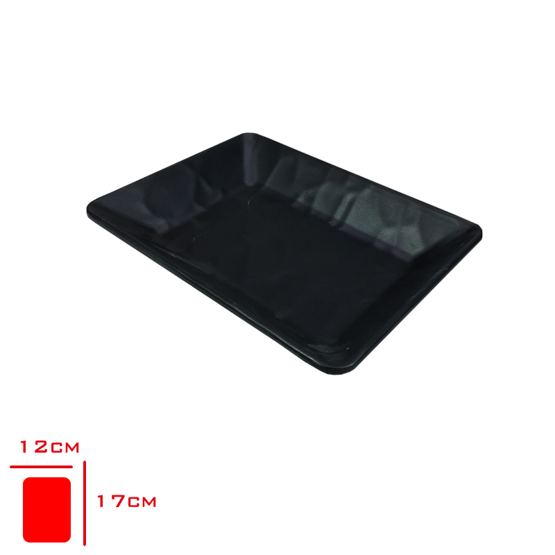 TRIA PORELIN ROLYEFLI KARE KAYIK SIYAH 17X12 CM TR472B