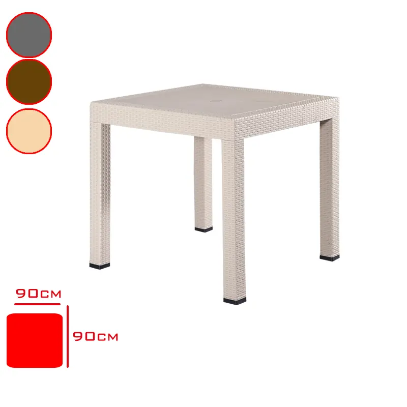 FLORYA MASA RATTAN 90*90 CAMSIZ REGNUM ANTRASIT/KAHVE/CAPPUCINO