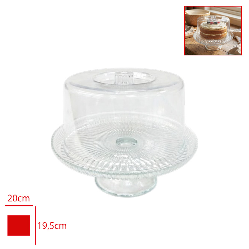 SUNUMLUK CAM AYAKLI PLASTIK KAPAKLI MONTANA MAJESTIK 19 CM SGM13137