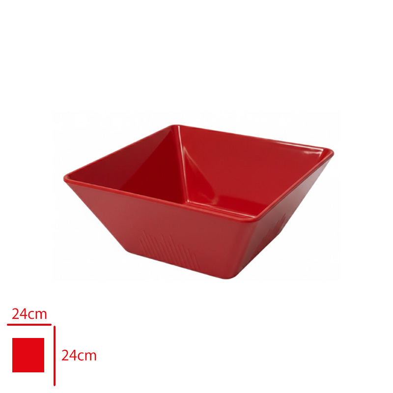 ATLAS ACIK BUFE KASE KARE KIRMIZI 24X24 CM K727