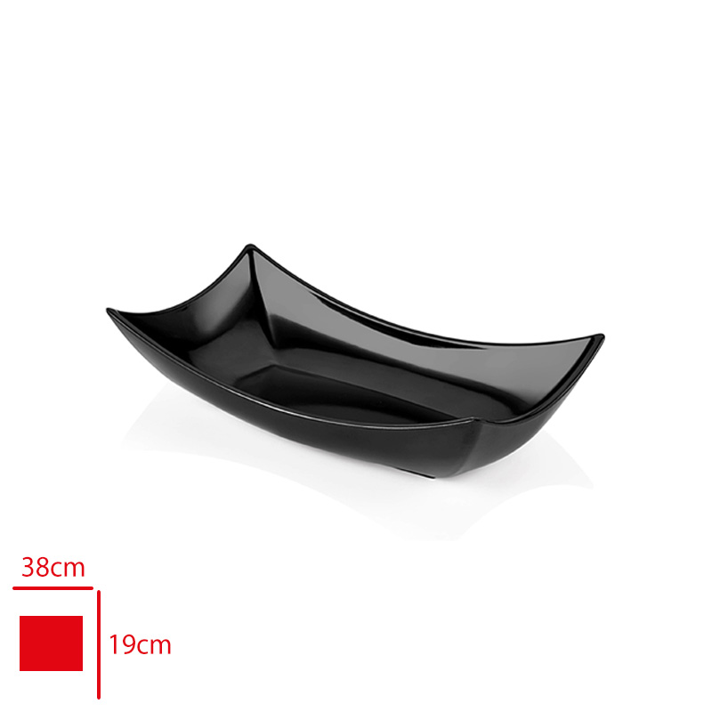 ATLAS TABAK KAYIK SUNUM SIYAH 38X19X10 CM S766