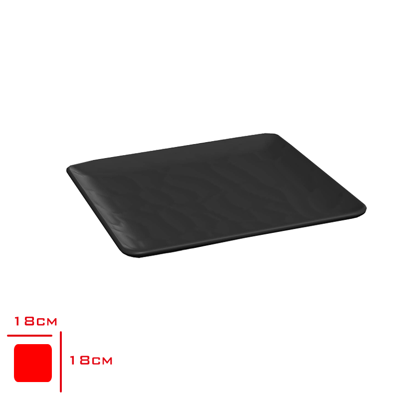 TRIA PORELIN ROLYEFLI SUNUM TABAK SIYAH 18X18 CM TR347