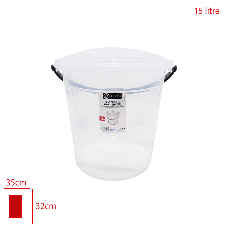 MERDEM TEMIZLIK VE SU KOVASI PETEK SEFFAF 15 LT MRD-257/RED1099