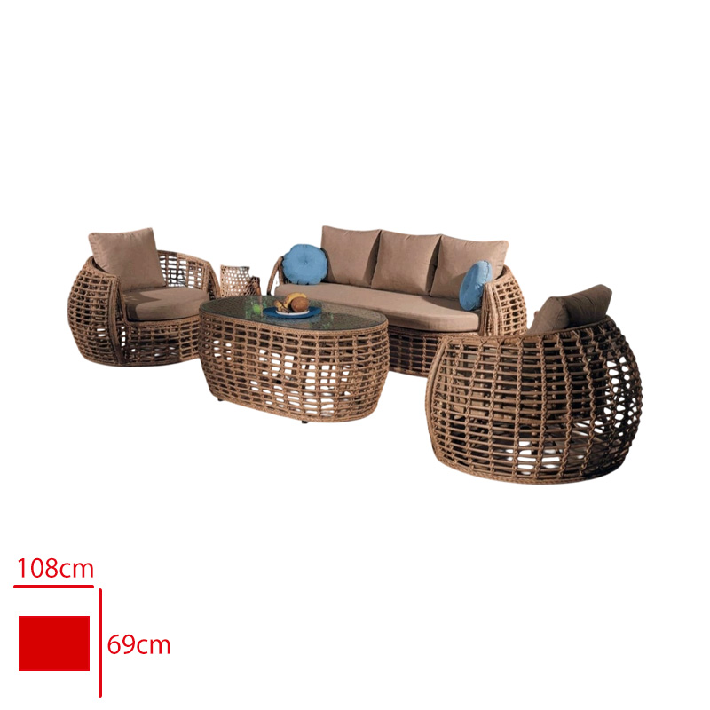 FORMET TORINO TAKIM 3+1+1+SEHPA RATTAN CAPPUCINO/MINDER CAPPUCINO