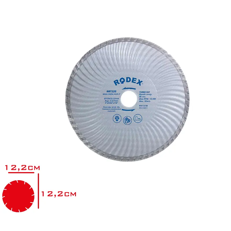 RODEX ELMAS KESME DISKI TURBO DALGALI GOVDE TIP RRT115