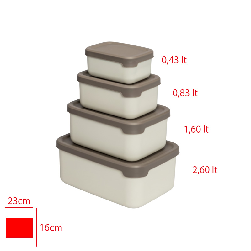 KULAC SAKLAMA KABI ELIS DIKDORTGEN 4 LU 0,43 LT+0,83 LT+1,60 LT+2,60 LT K275