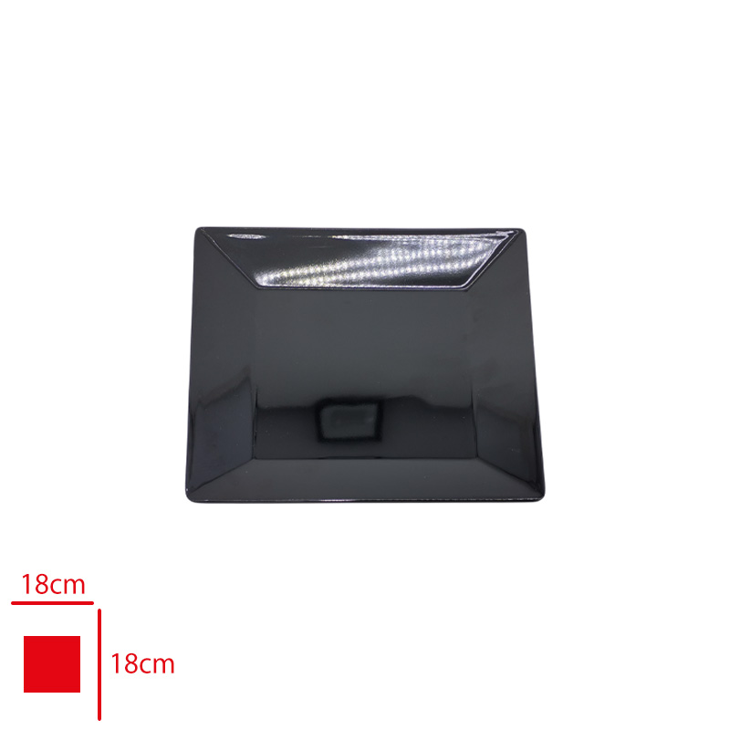 ATLAS SERVIS TABAK KARE MOZAIK SIYAH 18X18 CM S490