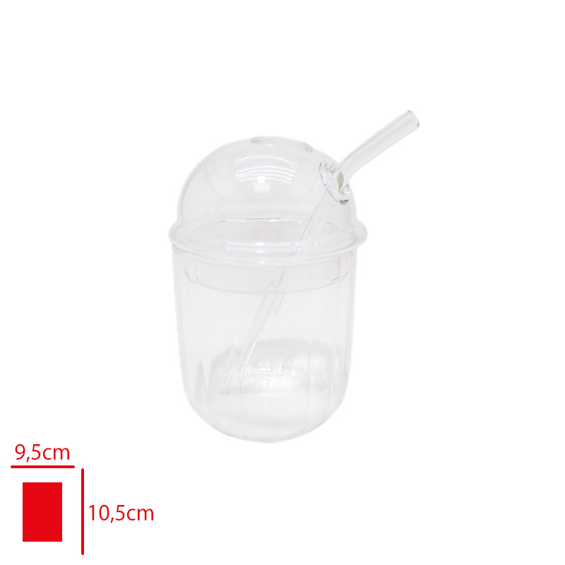 CAM PIPETLI BARDAK CAM KAPAK CIZGILI LV-51025