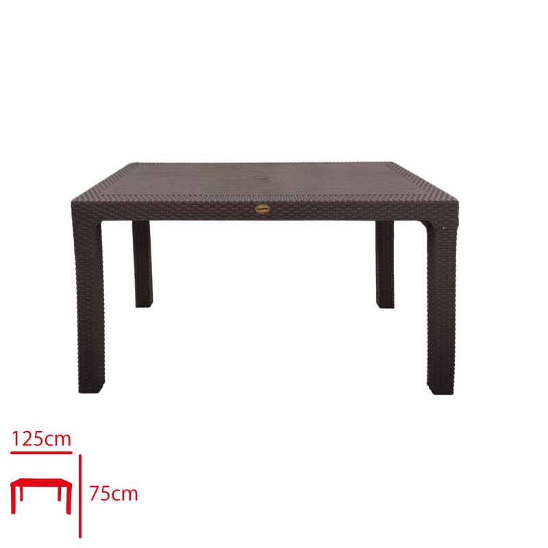 FAVORY MASA RATTAN 75*125 CAMSIZ KAHVE GOLF