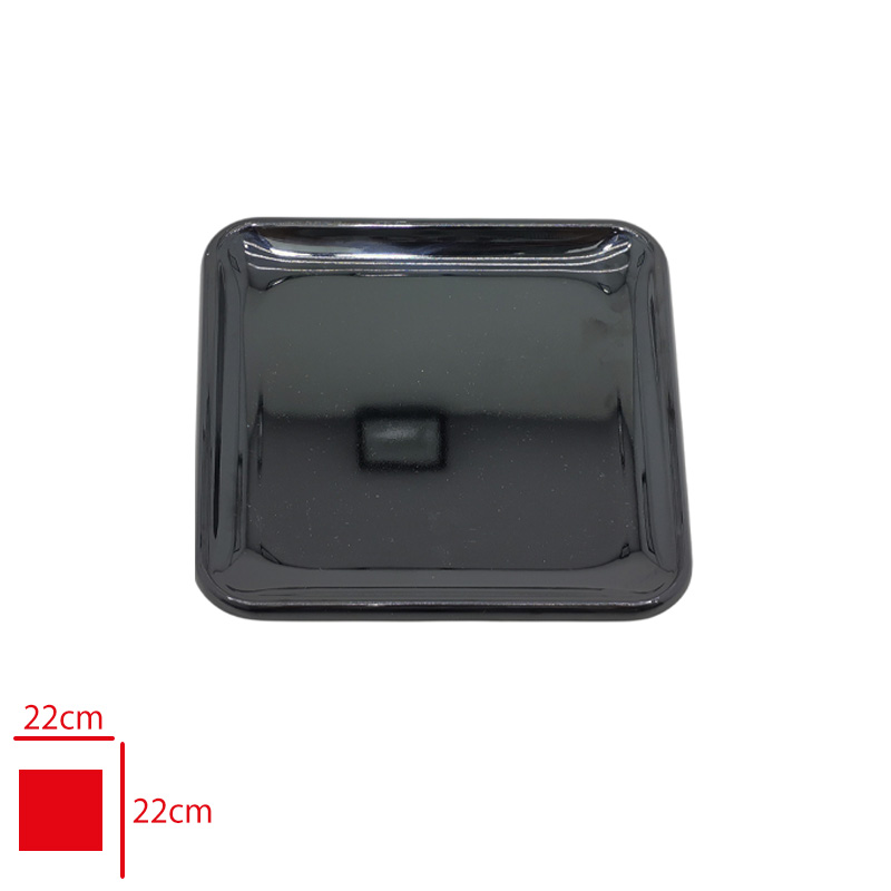 ATLAS SERVIS TABAK KARE MIMOZA SIYAH 22X22 CM S405
