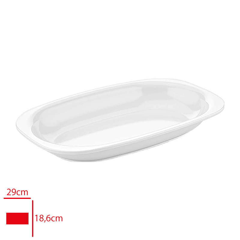 ATLAS KAYIK TABAK DERIN BEYAZ 29X18,6 CM 413