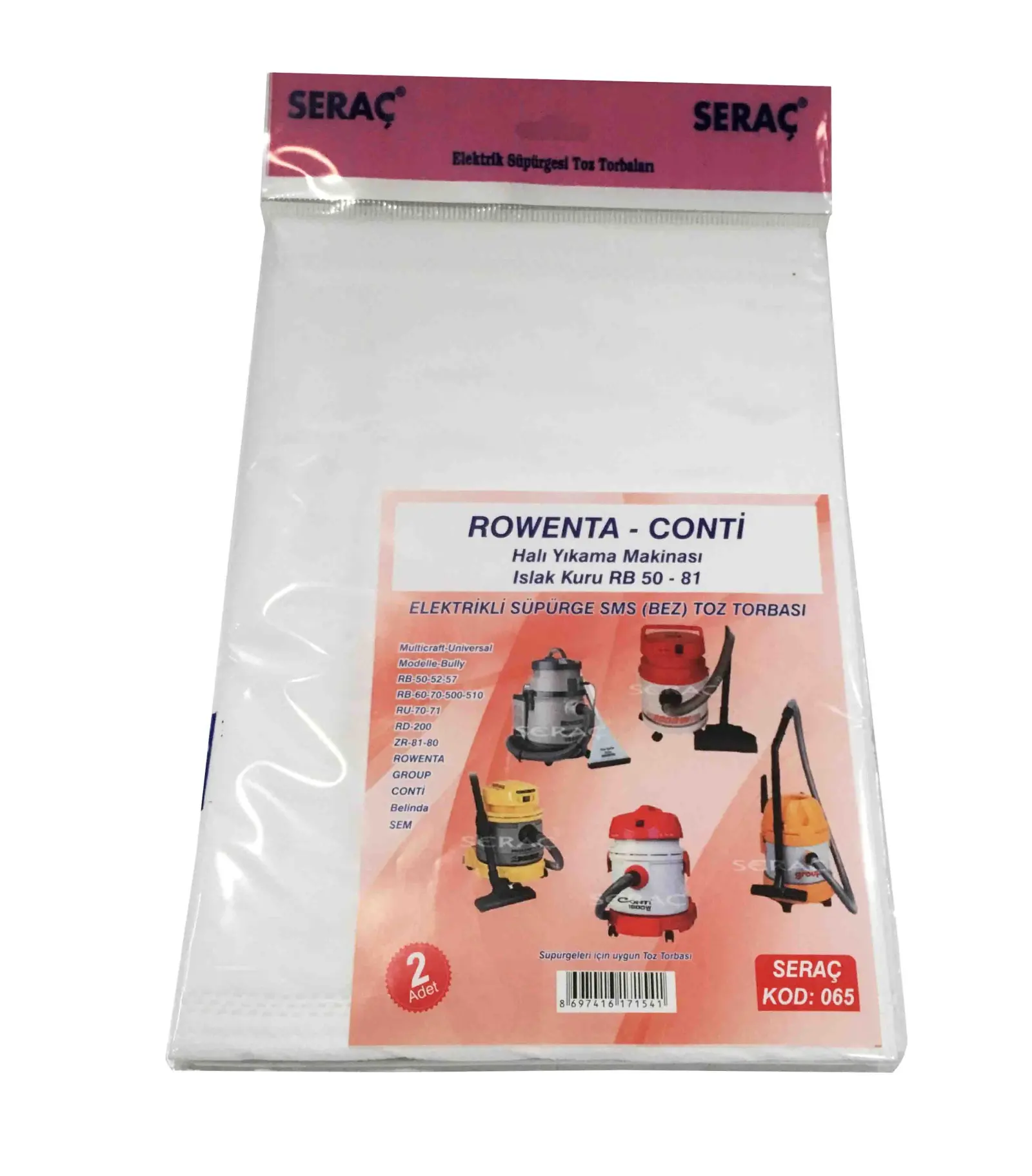SERAC ELEKTRIK SUPURGESI TOZ TORBASI 2 LI ROWENTA/CONTI 065