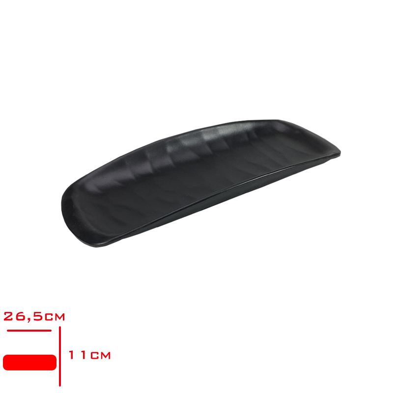 TRIA PORELIN ROLYEFLI KAYIK TABAK SIYAH 11X26,5 CM TR383