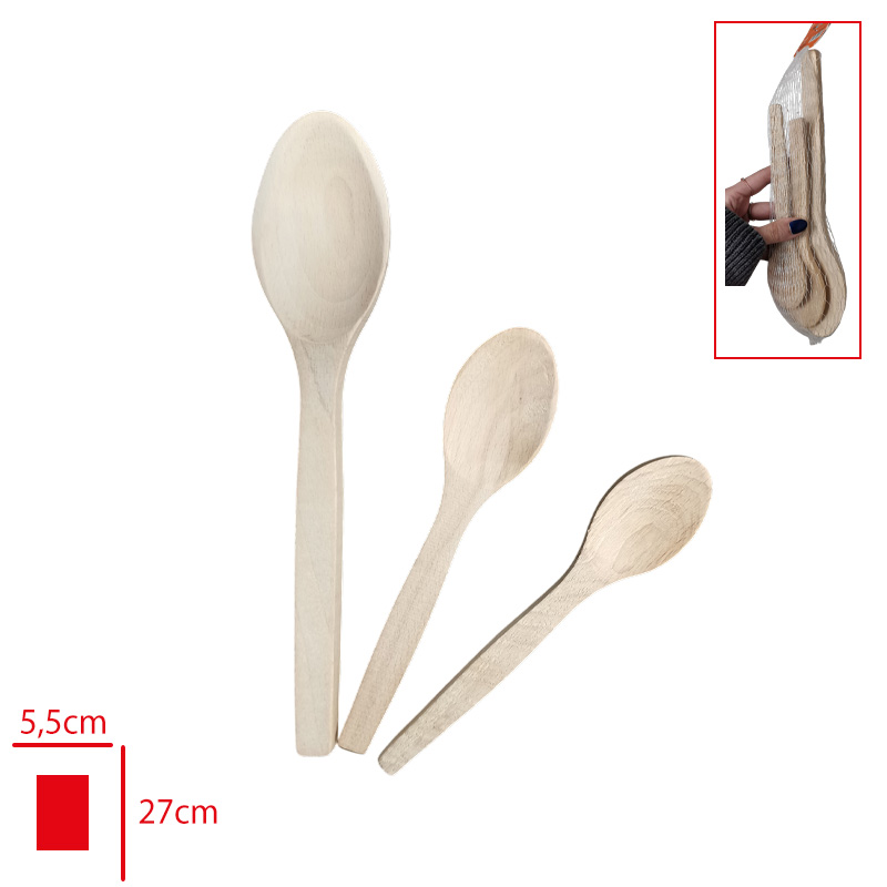 BARAN KASIK SET AHSAP 3 LU EKO 20-23-27 CM EV-120/3758