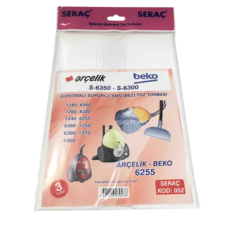 SERAC ELEKTRIK SUPURGESI TOZ TORBASI 3 LU ARCELIK/BEKO 6300 052