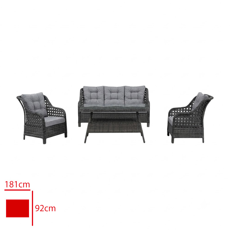 FORMET FAMILY TAKIM 3+1+1+SEHPA RATTAN ANTRASIT/MINDER GRI