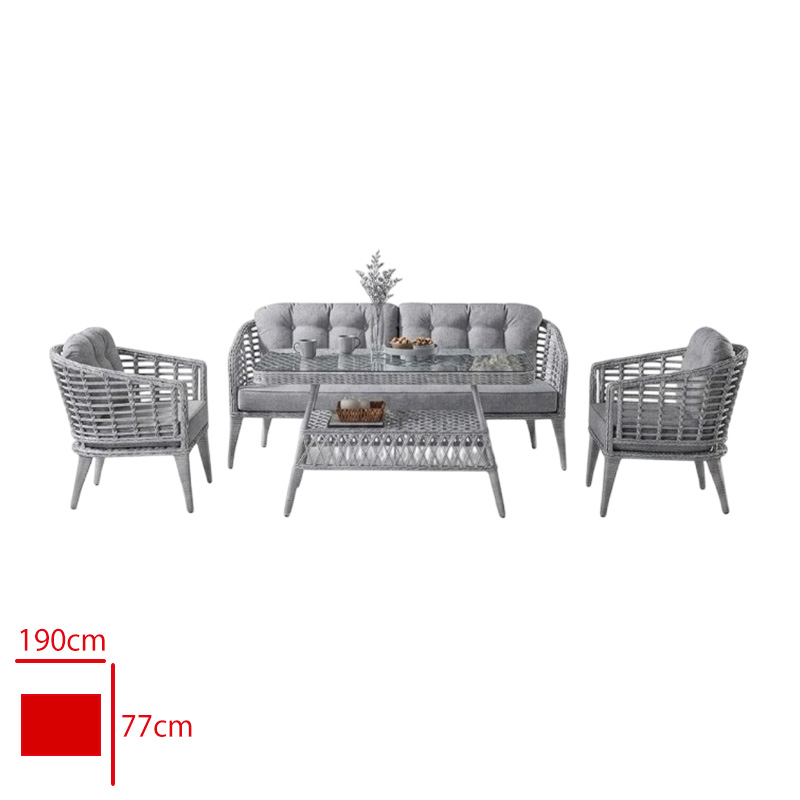 FORMET EYFEL TAKIM 2+1+1+SEHPA RATTAN GRI/MINDER GRI