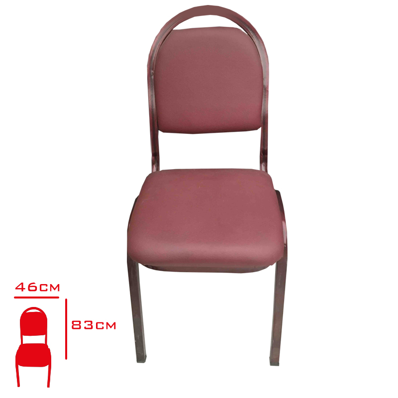 SANDALYE HILTON DERI DESEN BORDO METAL AYAK 0033