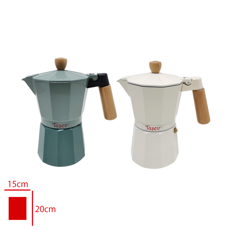 TASEV KAHVE MOKA POT 6 FINCAN BEJ/SU YESILI T6373/T6367