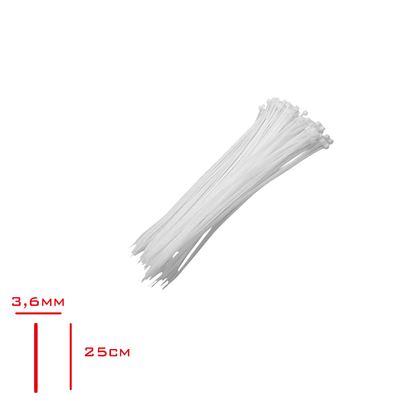 KABLO BAGI 3,6*250 MM 100 LU BEYAZ SHT-165