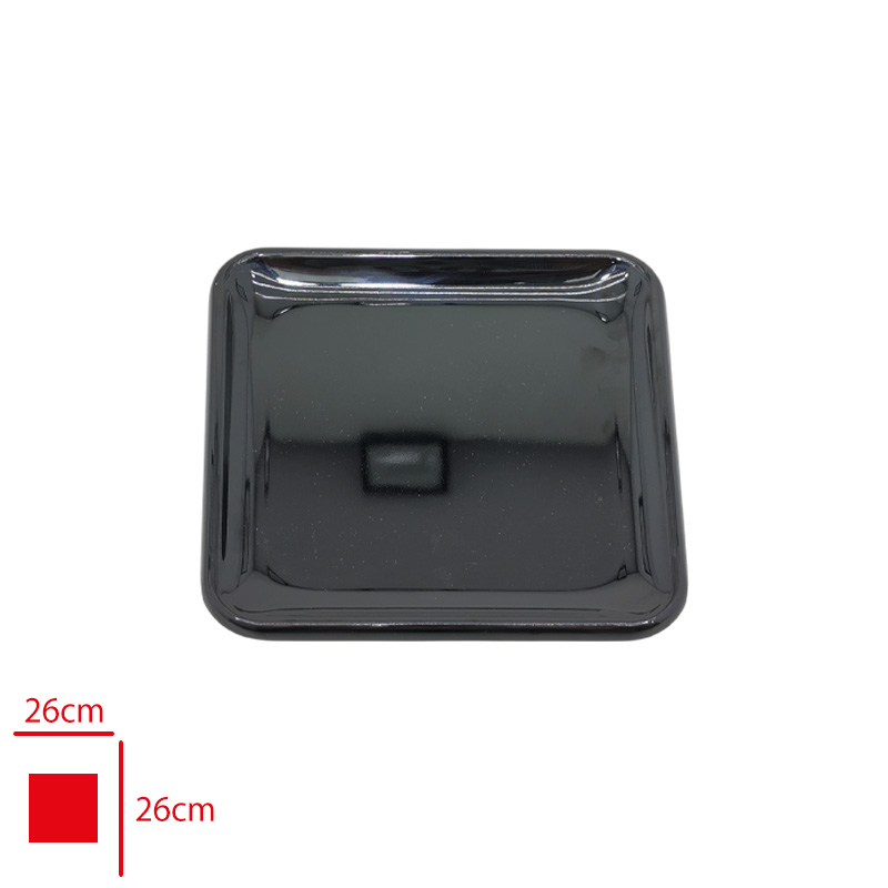 ATLAS SERVIS TABAK KARE MIMOZA SIYAH 26X26 CM S406