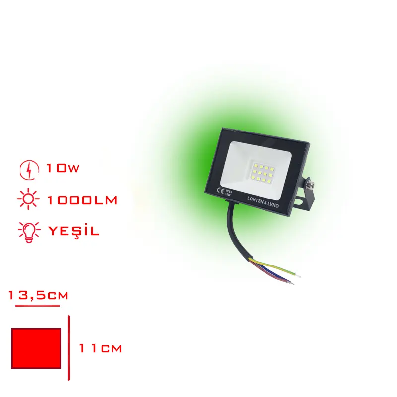 PROJEKTOR LED SLIM 10W YESIL ISIK LV-3144 / G
