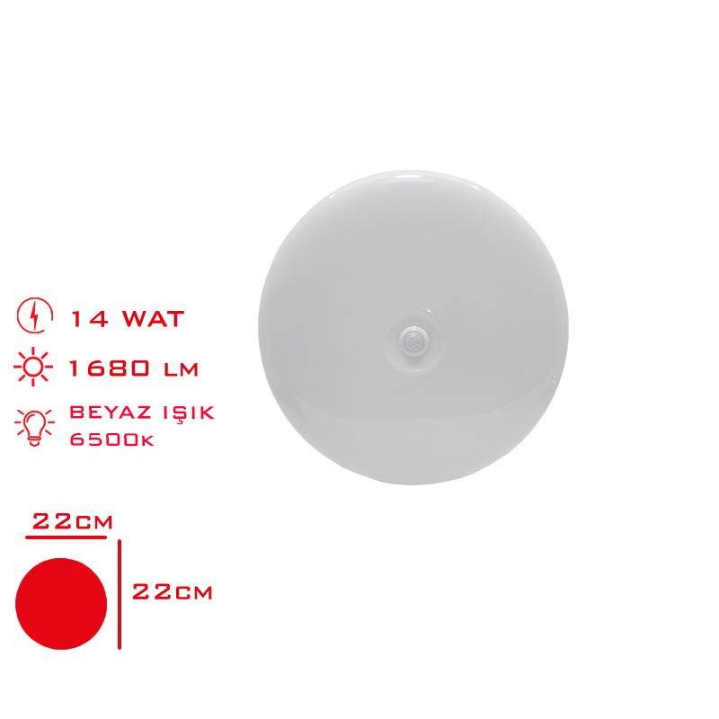 TAVAN ARMATURU LED 14W SENSORLU BEYAZ ISIK LV-3338