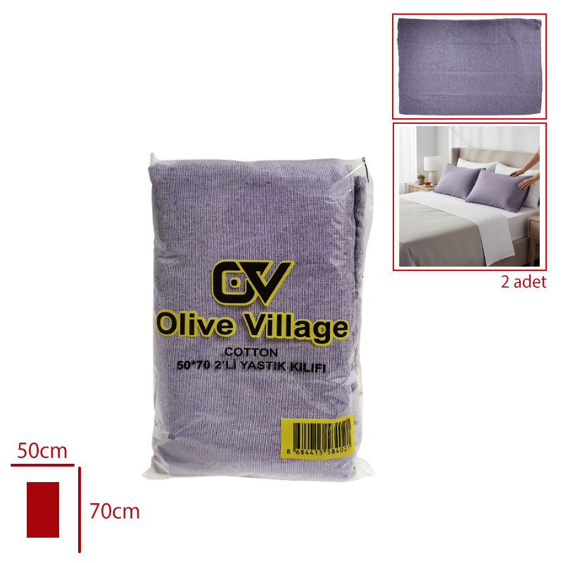 OLIVE VILLAGE YASTIK KILIFI PAMUK 2 LI 50*70 CM