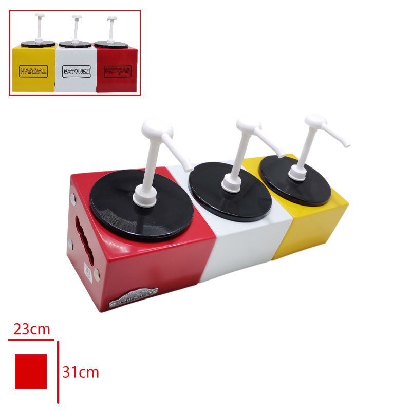 KETCAP&MAYONEZ&HARDALLIK DISPENSERI 3 LU WP-DK-3