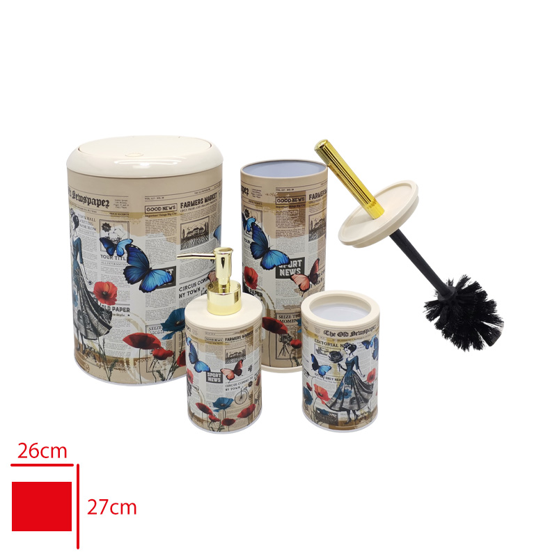 BANYO SETI 4 LU METAL GELINCIK DESEN 3443