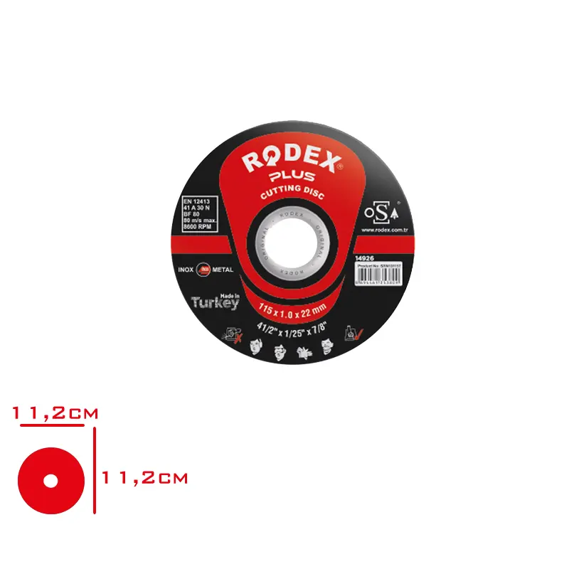 RODEX KESME TASI METAL INOX SRM10115N