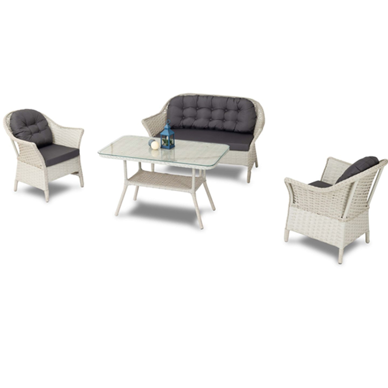 BAMBUM IDA RATTAN DORT KISILIK OTURMA GRUBU 1 IKILI + 2 TEKLI + 1 SEHPA