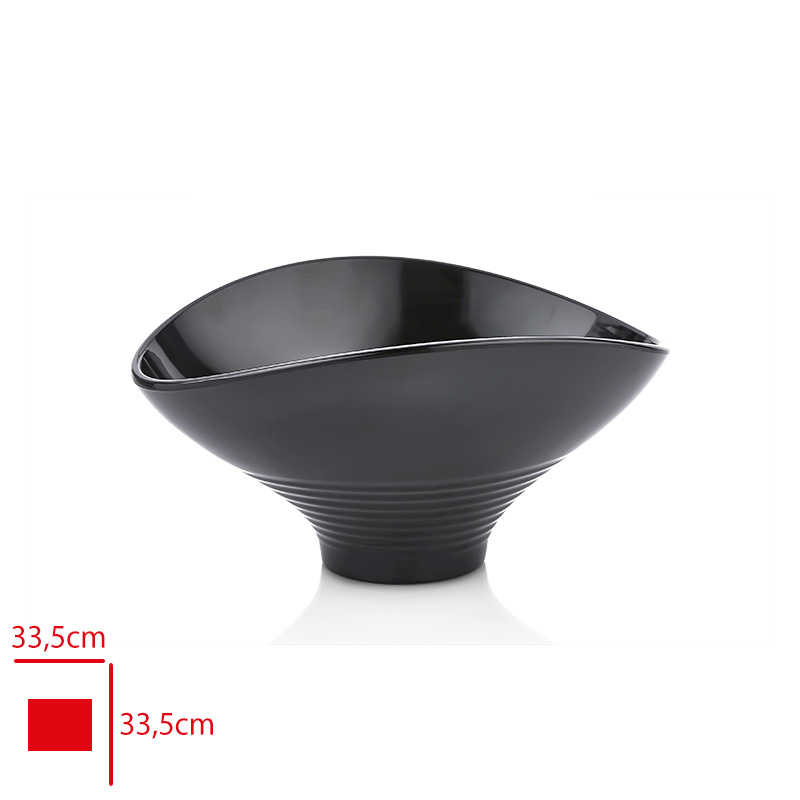 ATLAS ACIK BUFE SUNUM KASE OVAL SIYAH 33,5 CM S753