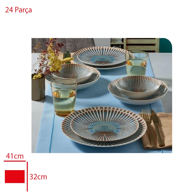 GURAL GBS ATINA YEMEK TAKIMI 24 PARCA REAKTIF KAPALI KUTU GBSATN24KY4R16463